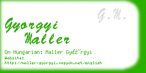 gyorgyi maller business card